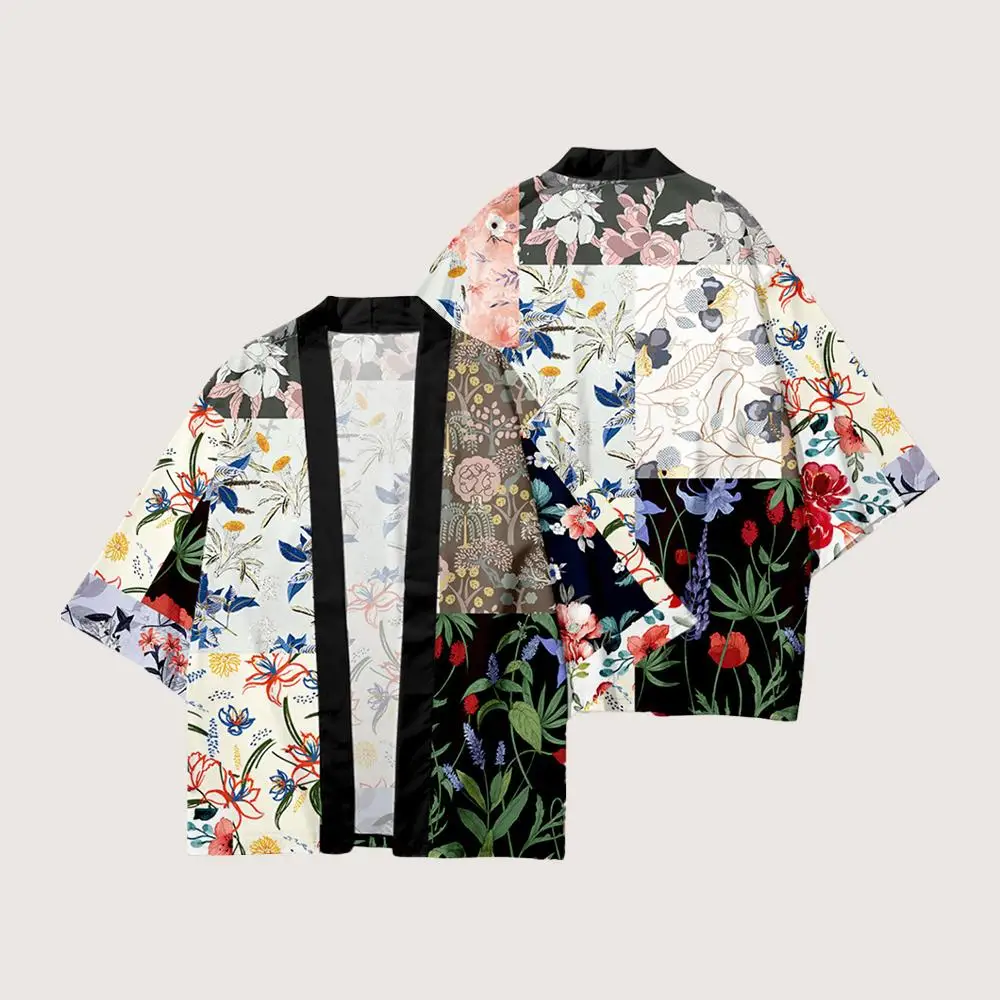 اليابانية كرين طباعة كيمونو سترة التقليدية Harajuku يوكاتا الرجال والنساء أسفل محبوك سترة Y2K الشارع ملابس عصرية #5