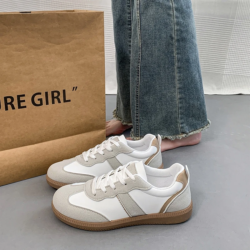 

De Xun Shoes Women's 2025 New Versatile Casual Shoes Soft soled White Shoes Retro Sports Shoes