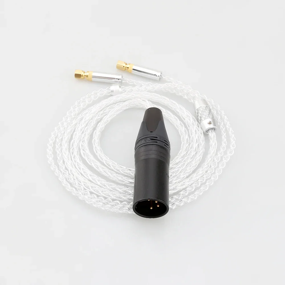 

High Quality HIFI 8 Core 99% 7n Pure Silver Earphone Cable For HiFiMan HE400 HE5 HE6 HE300 HE4 HE500 HE6 Headphone