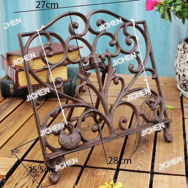 

Подставка для кулинарных книг из чугуна в деревенском стиле, складная металлическая подставка для кулинарных книг, подставка для книг в стиле фермерского дома, подставка для картин из кованого железа, полка для демонстрации