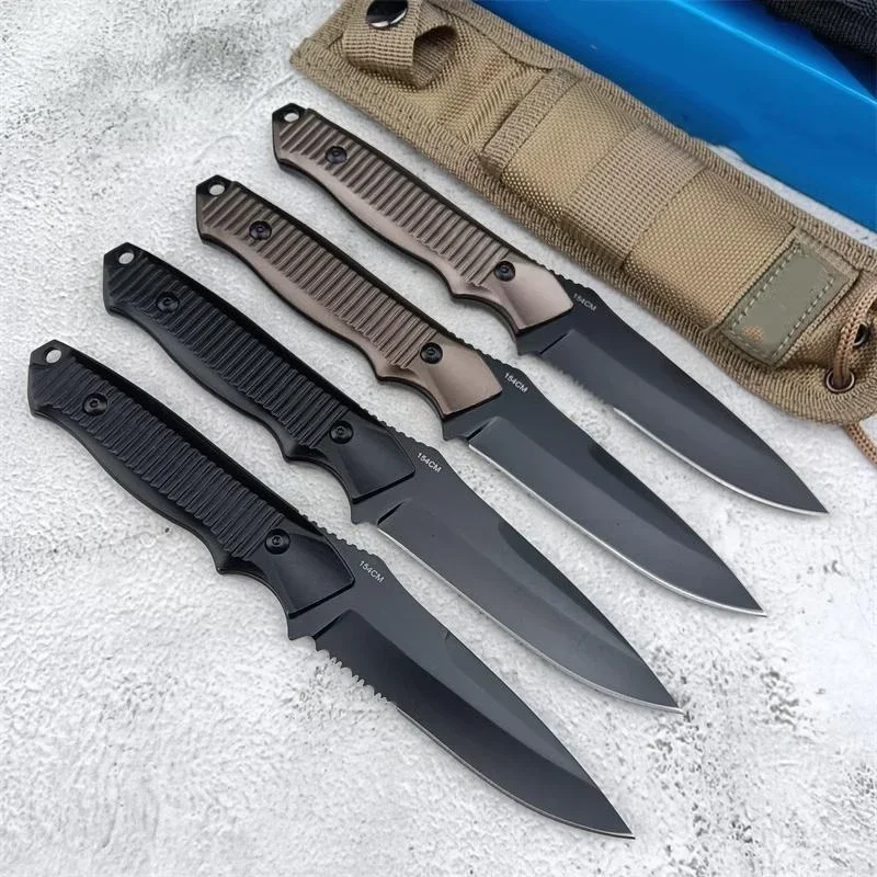 BM 140 140BK Tactical Fixed Blade Knife 154CM Steel Blade Aluminium Alloy Handle Camping Hunting Knife Full Blade Half-Serrated