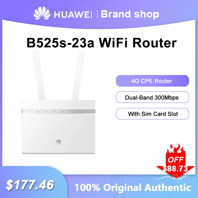 

Разблокированный маршрутизатор Huawei B525s-23a 4G CPE 300 Мбит/с, ретранслятор сигнала Wi-Fi, двухдиапазонный усилитель беспроводной сети со слотом для Sim-карты