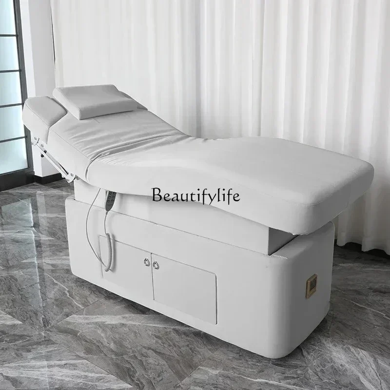 

FG17Electric Lifting Solid Wood Facial Bed Beauty Massage Couch Folding Latex Bed with Heating