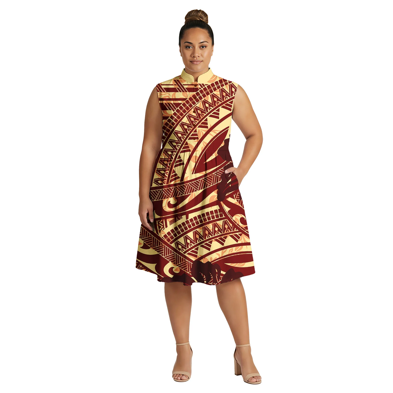 

Женская одежда с принтом гавайской плюмерии, модные платья больших размеров, элегантные полинезийские платья, женские саумские платья.