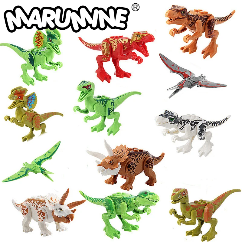 MARUMINE MOC Dinosaur Building Block Model Set 77001 Classic Brick Parts Jurassic World Animal DIY Accessories Christmas Toys