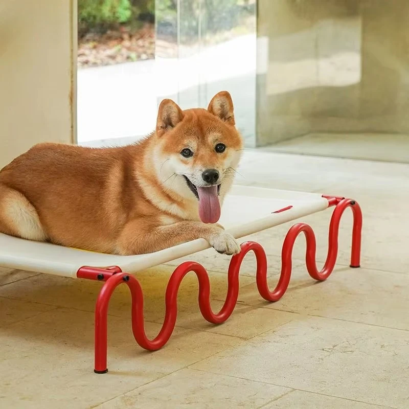 Приподнятая кровать для собак Zeze, портативная кроватка для домашних животных для больших, средних и маленьких собак, для использования в помещении и на открытом воздухе с дышащей сеткой, прочный каркас