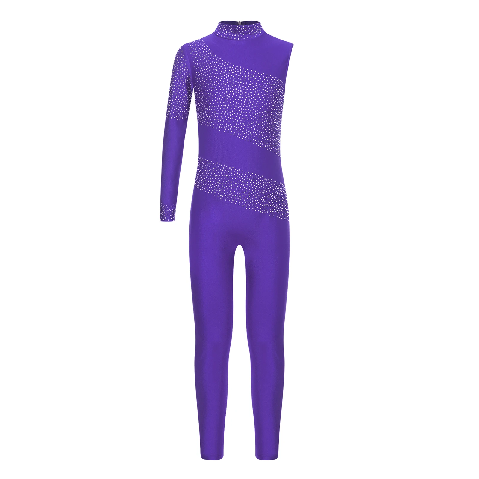 Girls Ballet Dance Unitards Jumpsuit Gymnastics Leotard Figure Skating Costume Sheer Mesh Long Sleeve Acrobatics Dance Bodysuit