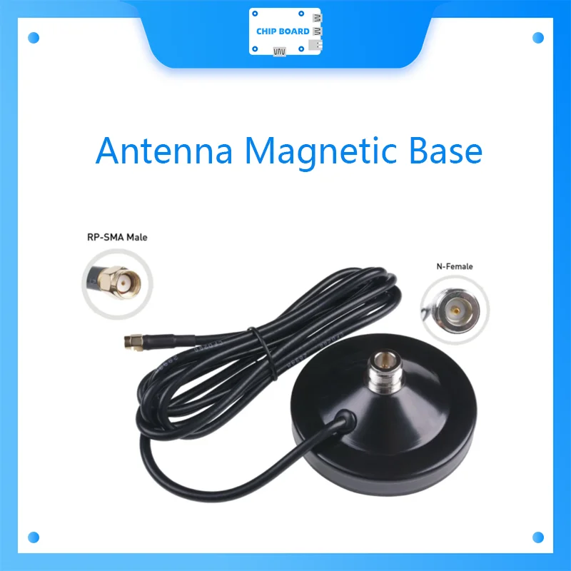 Antenna Magnetic Base; N Female to RP-SMA male - CFD200-Black-2m