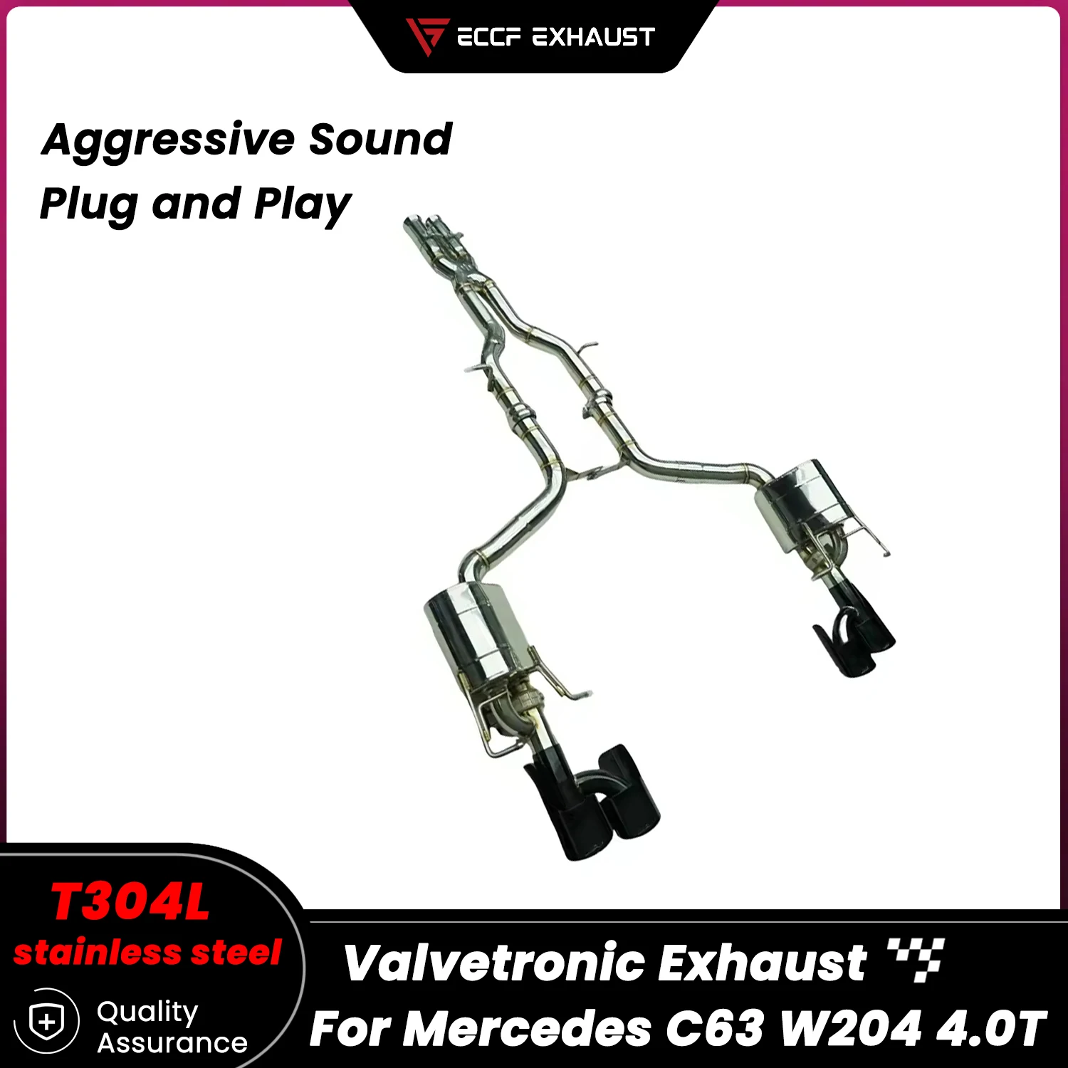 

Спортивная выхлопная система ECCF Valvetronic из нержавеющей стали Catback для Mercedes C63 W204 4.0T: улучшение производительности, простая установка