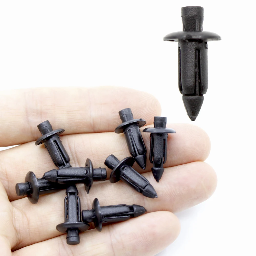 

6mm Black Panel Rivet Fasteners Push Pin Clips Plastic For Suzuki GSXR Honda Interior Accessories Car Clips