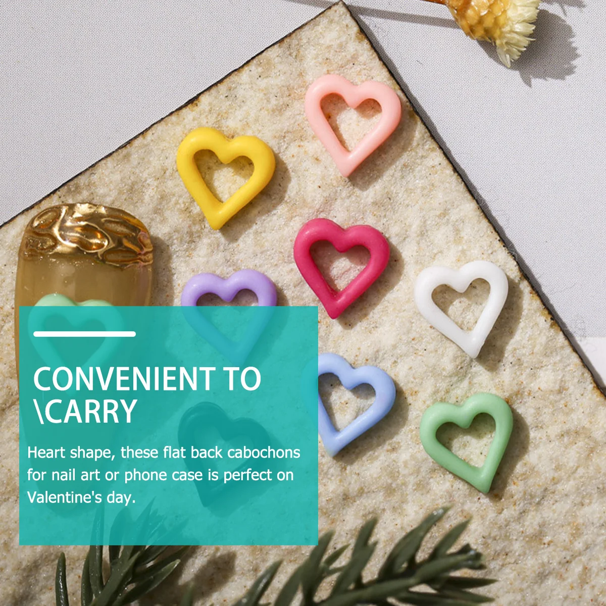 100 قطعة من دلايات الأظافر الصغيرة لعيد الحب في عيد الحب، زينة عيد الحب بالجملة