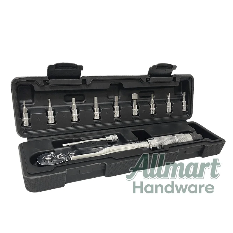 1/4 Inch Preset Torque Wrench 11Pcs Set Quick Release Ratchet Wrench Adjustable Precision Torque Wrench for Repair
