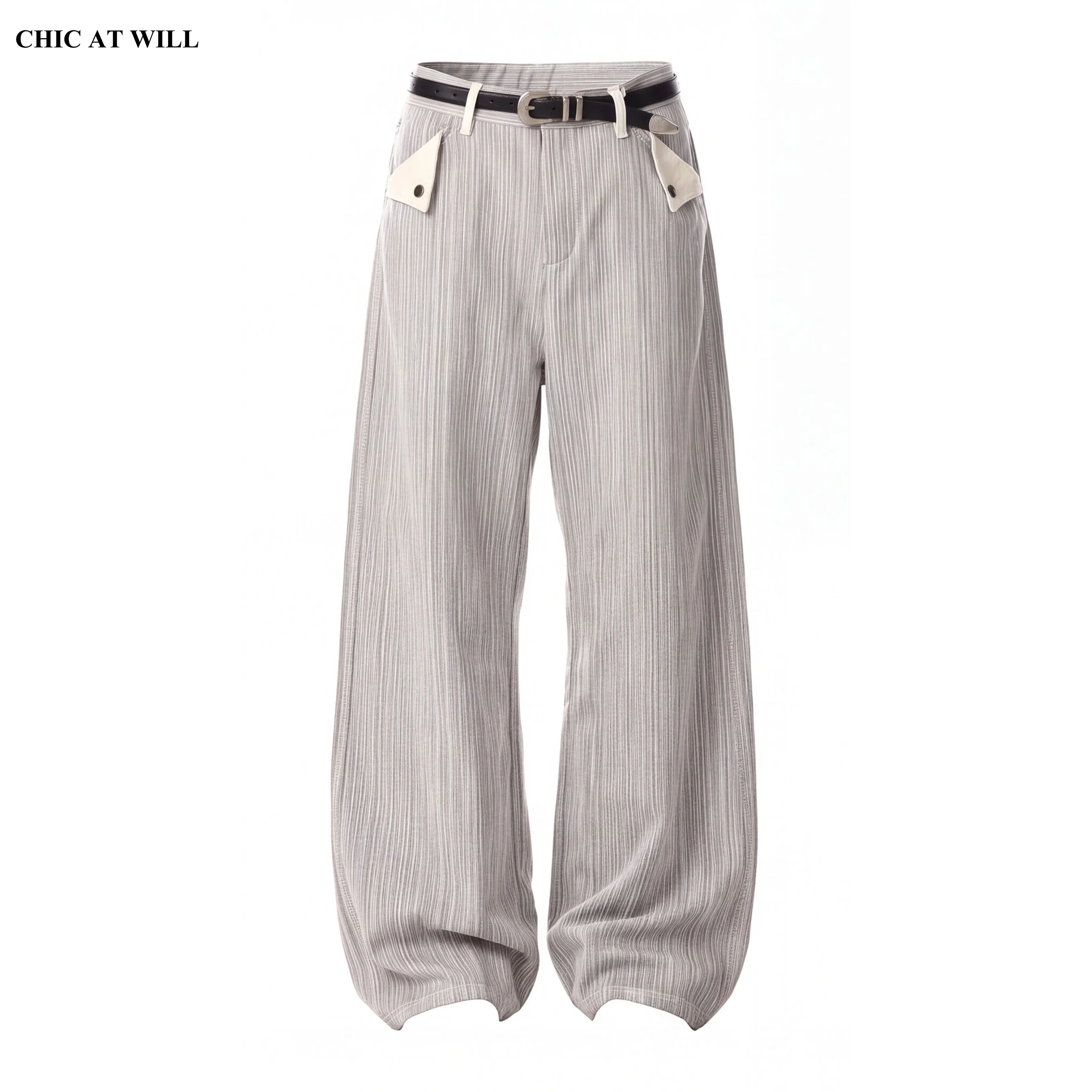 CHIC Women Baggy Jeans Harajuku Baroque Color Patchwork Denim Pants Trousers Modern Girls StripeStraight Jeans Men Oversized