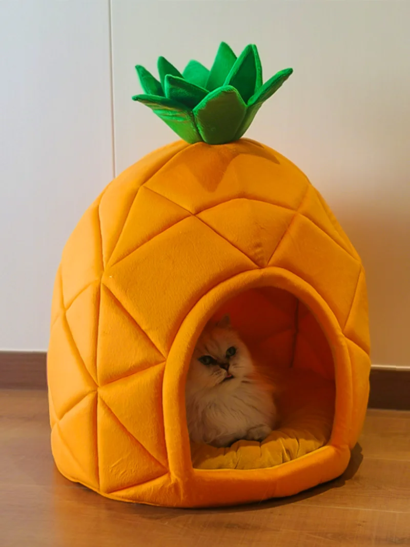 

Netizen Cat Nest Four Seasons Universal Semi enclosed Pineapple Nest Winter Warm Cat Small Dog Nest Pet Supplies