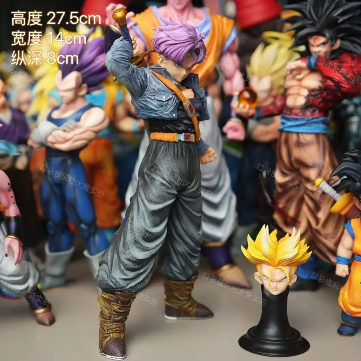 Dragon Ball Z Trunks Figur mit Austauschbaren Köpfen Super Saiyan Future Trunks Actionfigur PVC-Statue Sammlerstück Modell Spielzeug – Detail 2