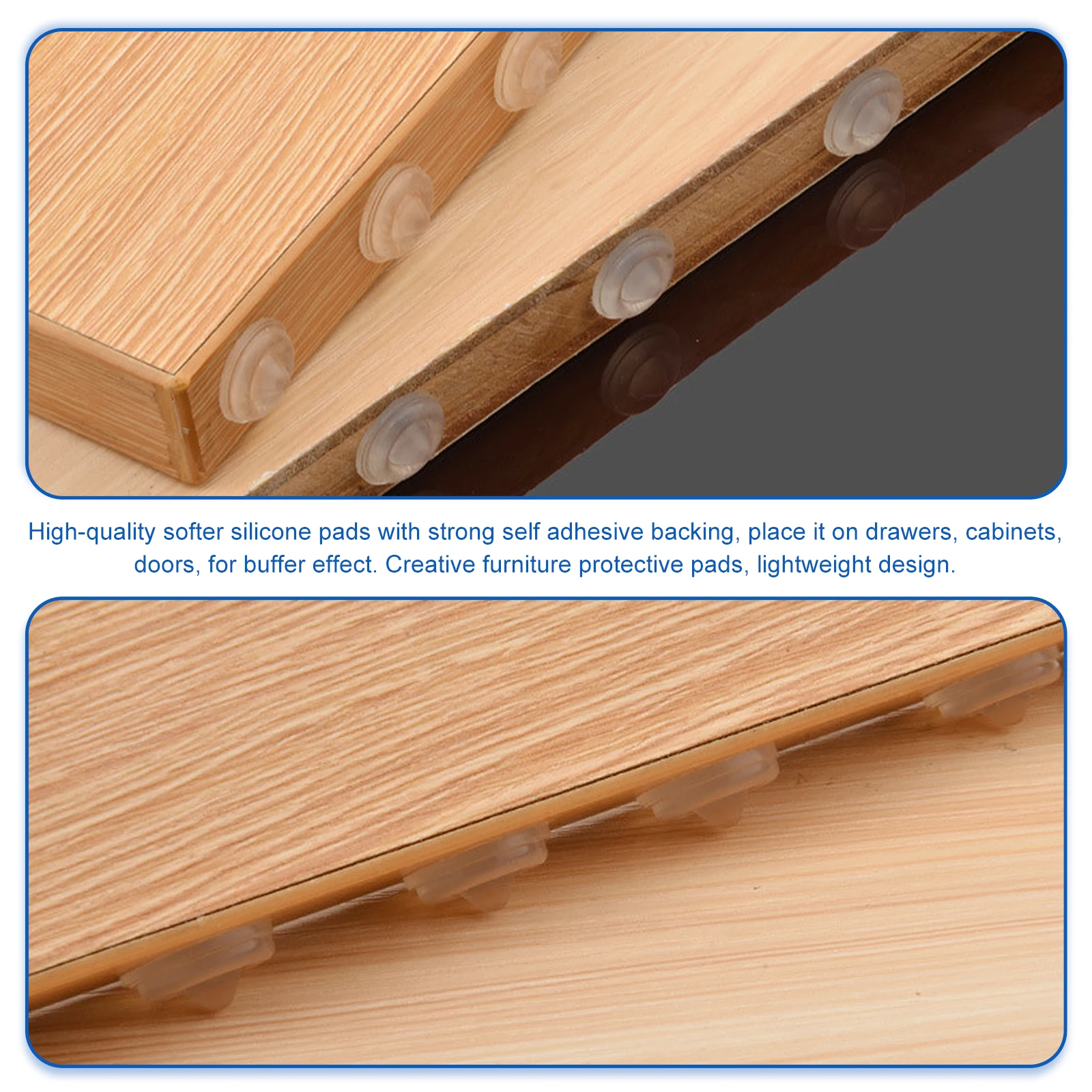 

50 Pcs Silicone Cushion Pads Anti Collision Door Bumpers Adhesive Furniture Cabinet Hardware Mats