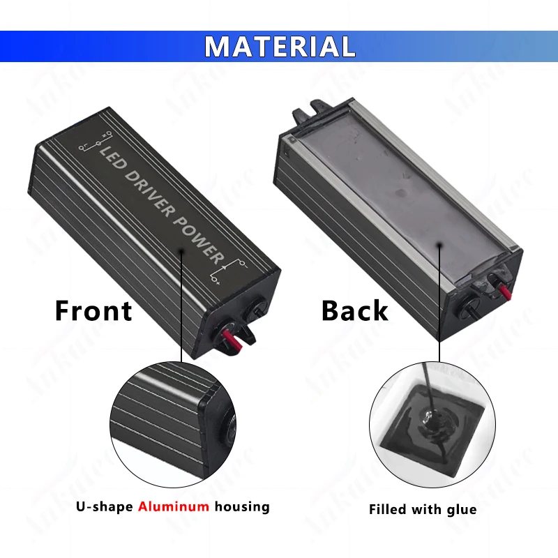 LED Driven Lighting Transformer 85-265V AC to DC 24-36V 1500mA Max 50W Aluminum IP66 Waterproof Constant Current Power Supply