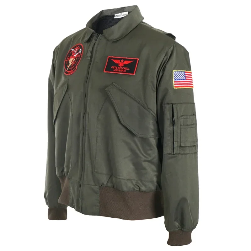 EE01 Куртка Top Gun Maverick Bomber Косплей Костюм пилота Куртка Куртки на молнии Io0!