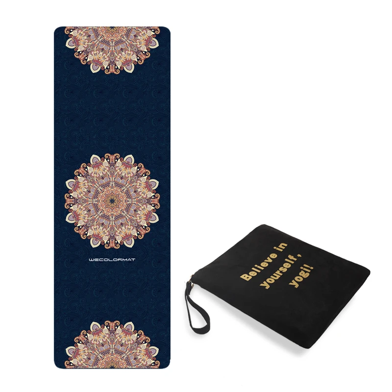 New Trending Full Color Custom Logo Printed Eco Friendly Sublimation Printing Microfiber Folding Cover Set  Large Yoga Mat