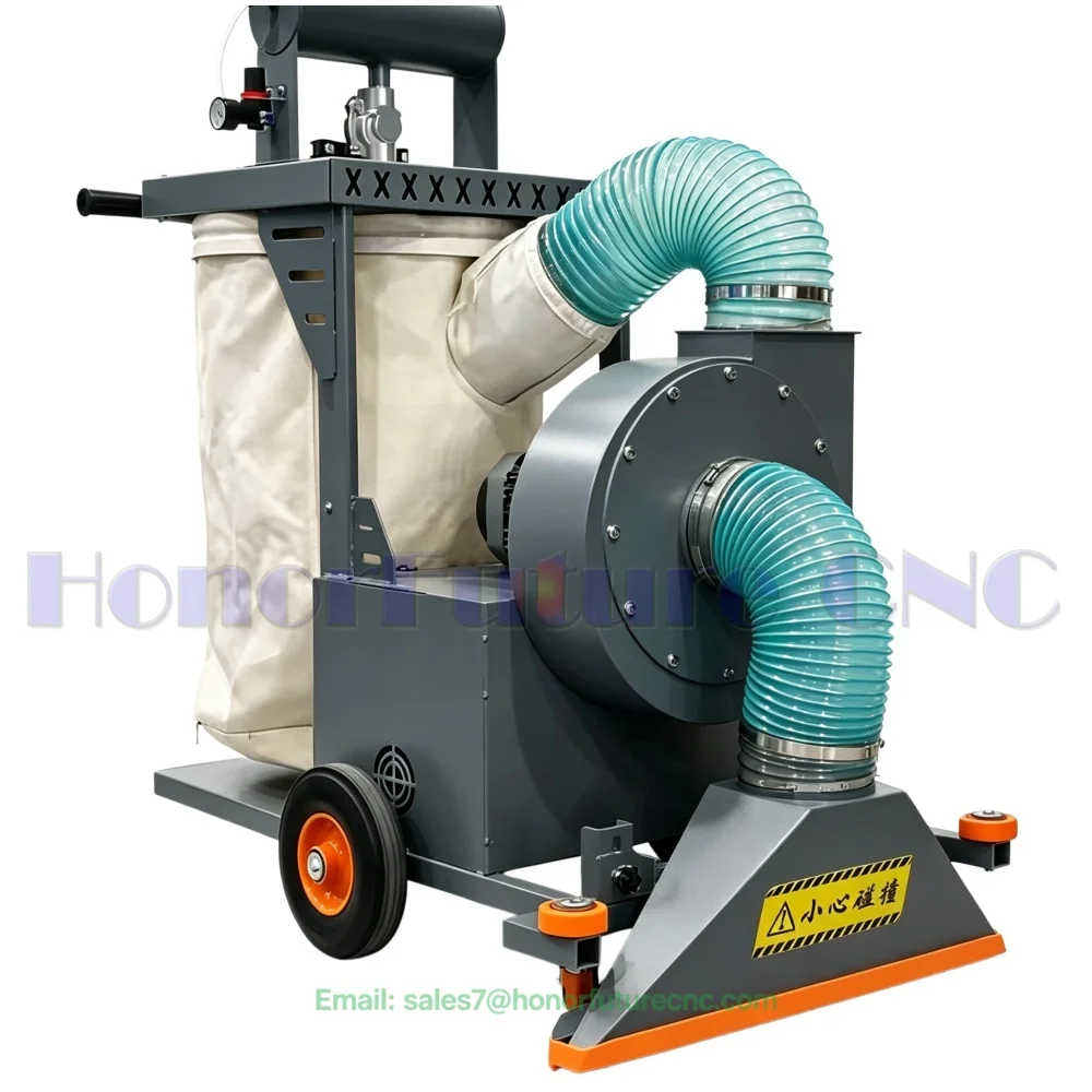 Industrial Pulse High Power 2.2KW Motor Vacuum Truck for Wood Dust Collectors Woodworking Workshops Vacuuming Wood Chips