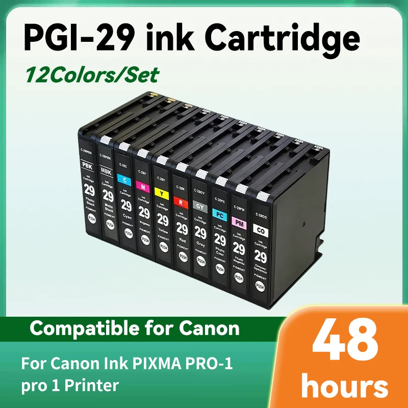 High quality Premium Color PGI-29 PGI29 PGI 29 C-29 Compatible InkJet Ink Cartridge for Canon Pixma Pro-1 Pro 1 Printer