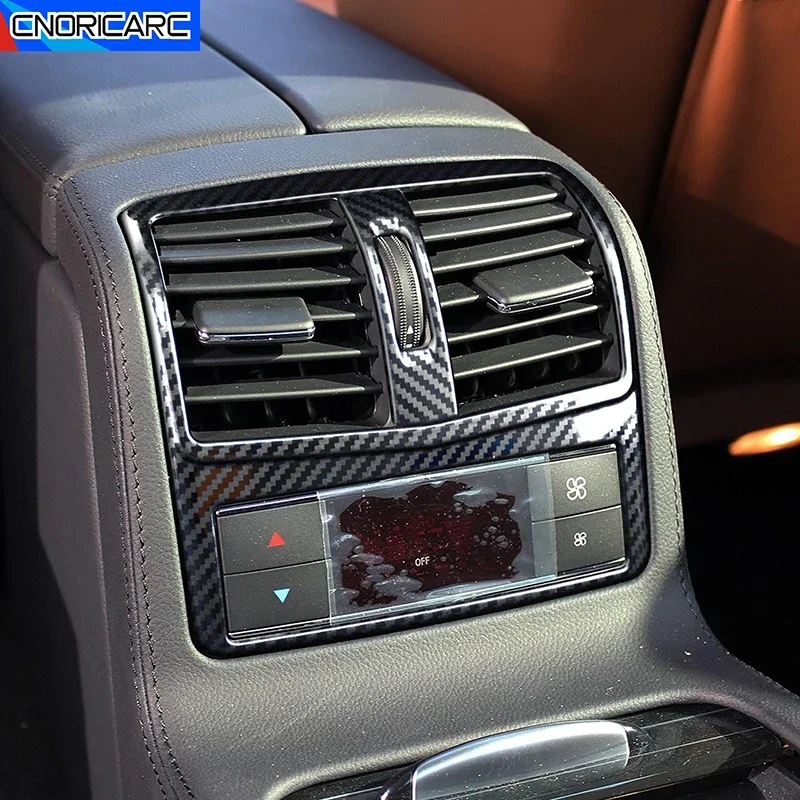 Car Rear Air Vent Outlet Frame Trim Carbon Fiber Pattern Sticker Accessory For Mercedes Benz CLS W218 CLS260 300 320 350 2012-17