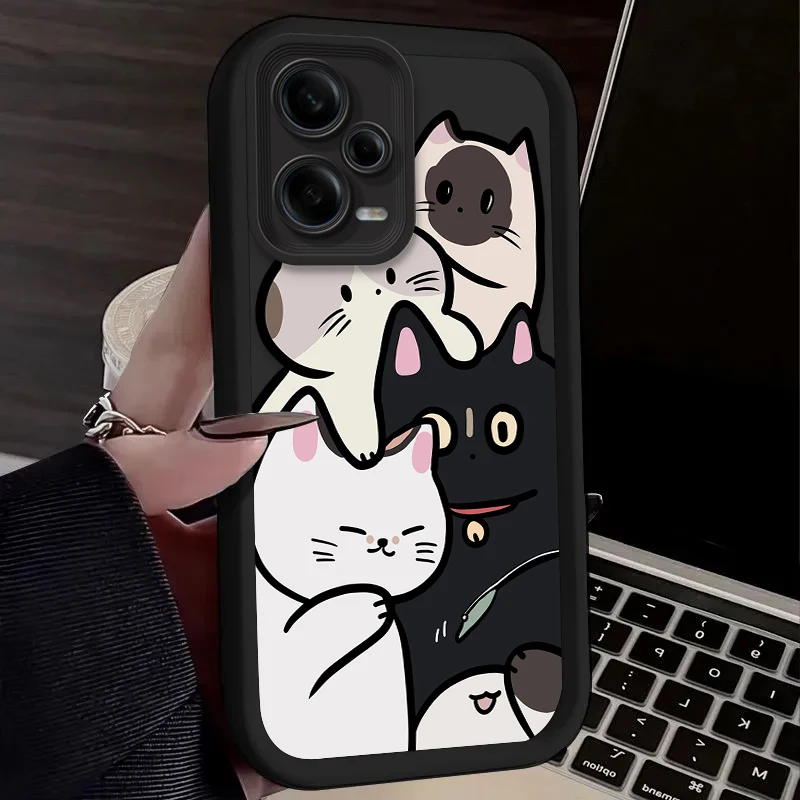 Personalized Funny Cat Case for Xiaomi Redmi Note 13 12 11 Pro Plus 4G 5G 12S 11S 10S 10 9 9S Redmi 14C 13C 12C A3 12 Back Cover image 4