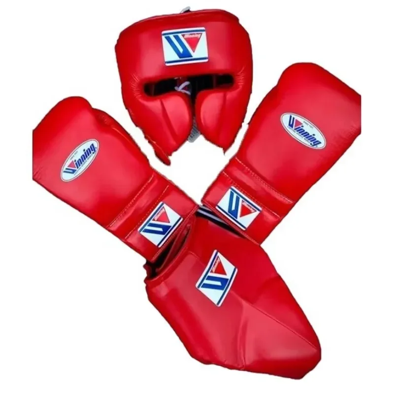 Guantes de boxeo ganadores profesionales, conjunto de cuero, guantes de boxeo ganadores, cuero de vaca Real, Kit de Sparring de boxeo, nuevo diseño 2025