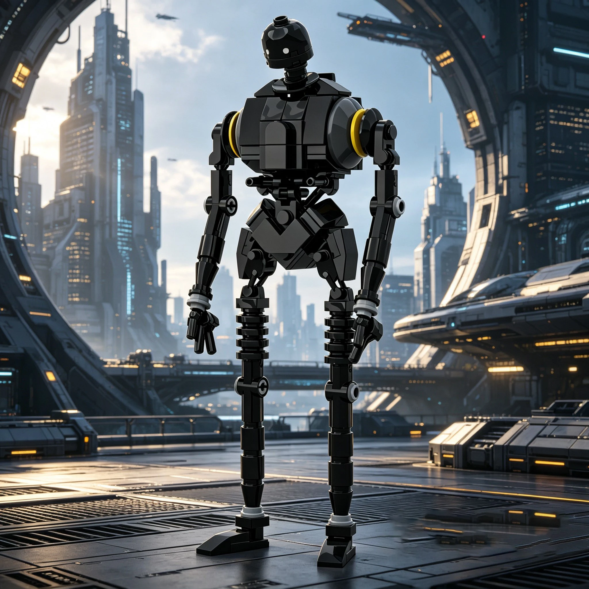 Set de Bloques de Construcción MOC de Robot Humanoide Negro de Ciencia Ficción, Modelo de Ladrillos de Figura de Acción Mecha Futurista, Juguete Creativo de Ensamblaje DIY Para