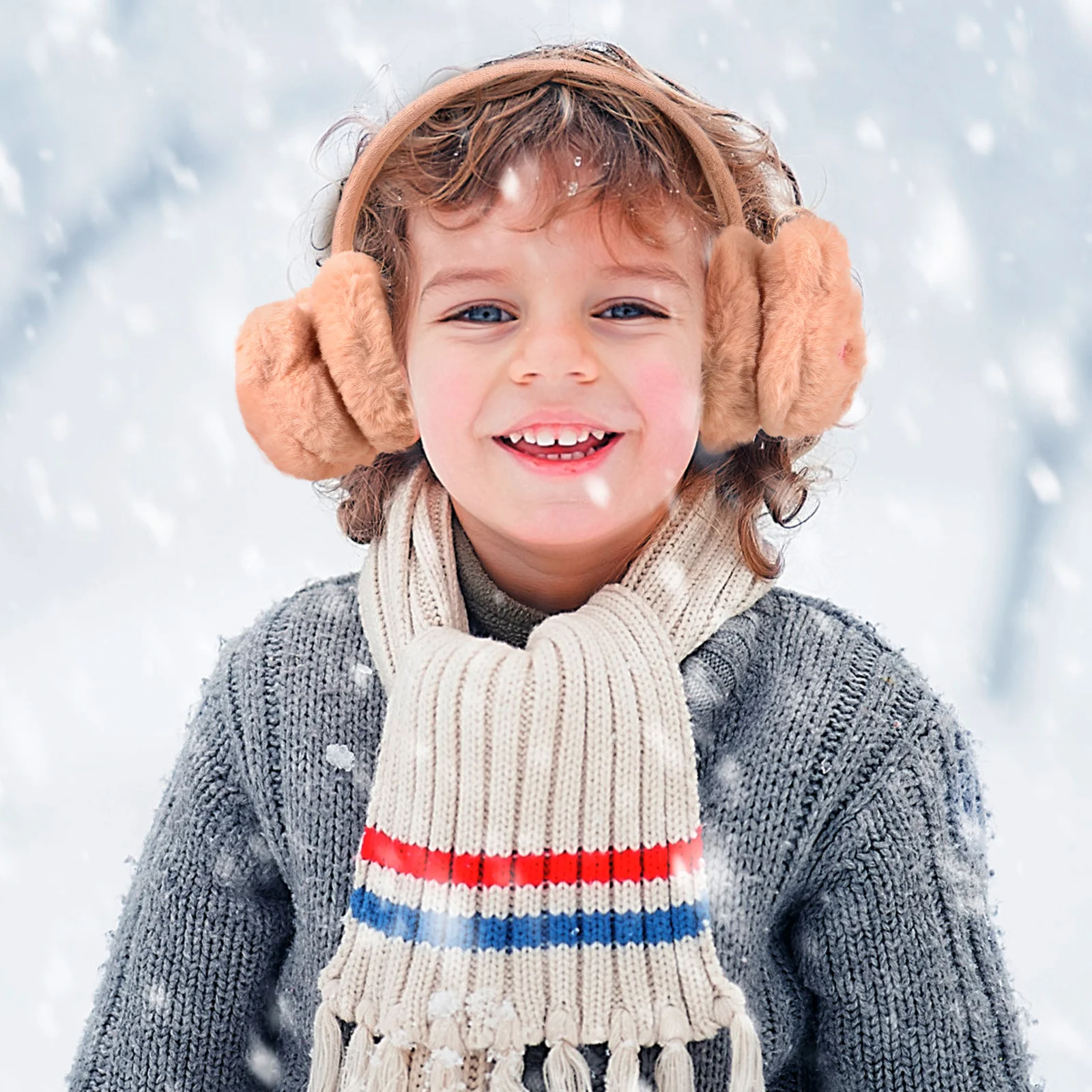 1 buah earmuff anak-anak Unisex penghangat telinga 3D telinga Panda penutup kepala earmuff baru untuk cuaca dingin petualangan luar ruangan seperti ski