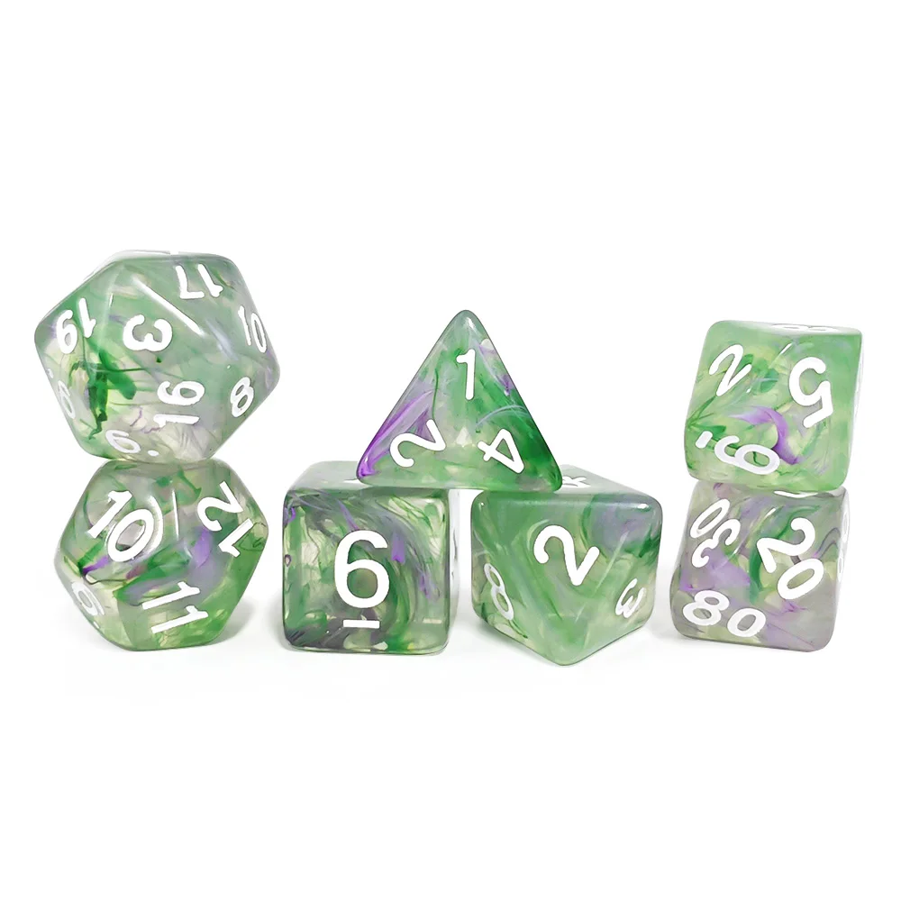 7 قطعة/المجموعة الاكريليك واضح سوينغ مجموعة نرد ل DND RPG TRPG ألعاب المجلس ألعاب شعبية النرد الترفيه النرد ألعاب الديكور الاطفال النرد #6