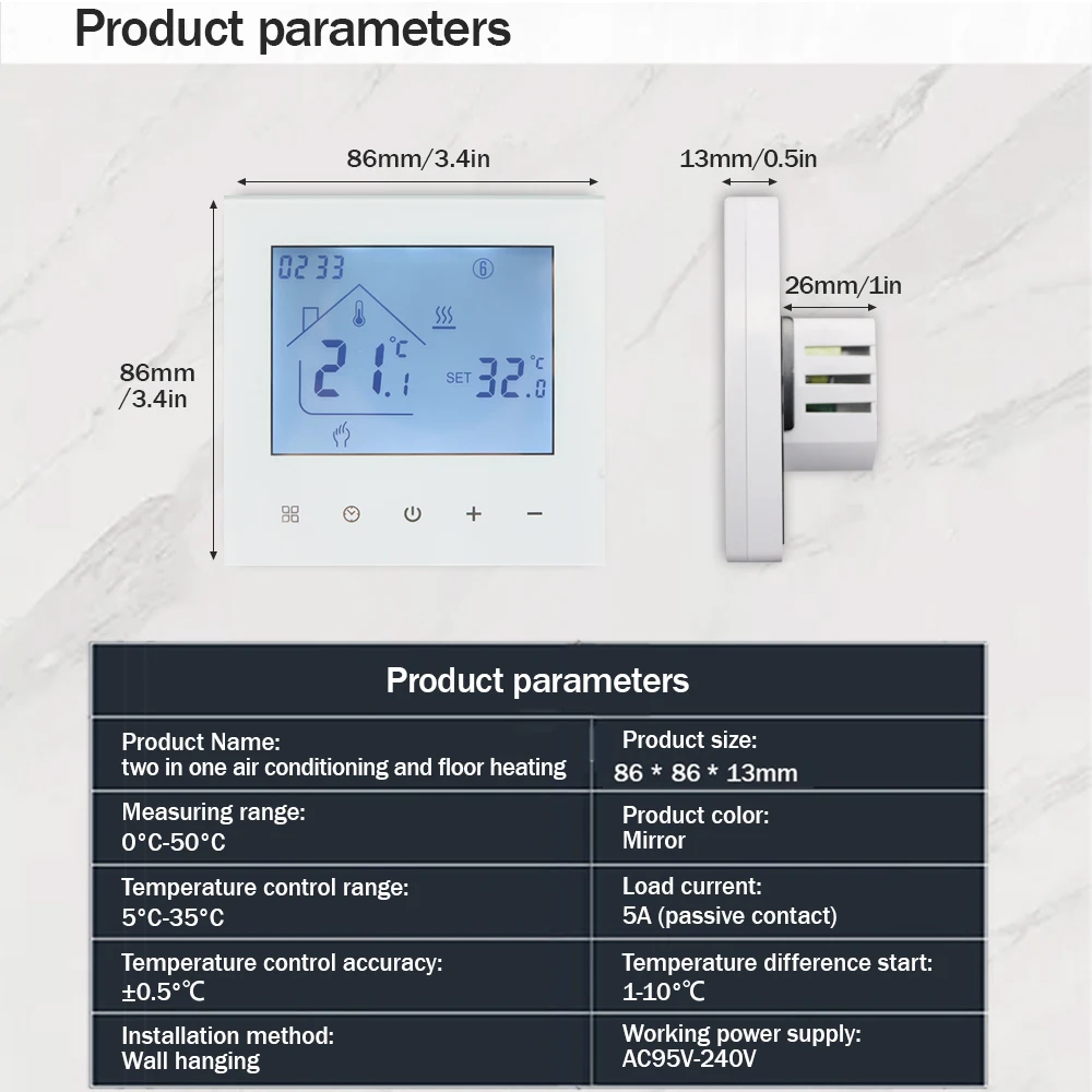 WiFi Smart Thermostat Temperature Controller Electric Floor Heating TRV Water Gas Boiler Remote Control ByTuya Alexa Google Home