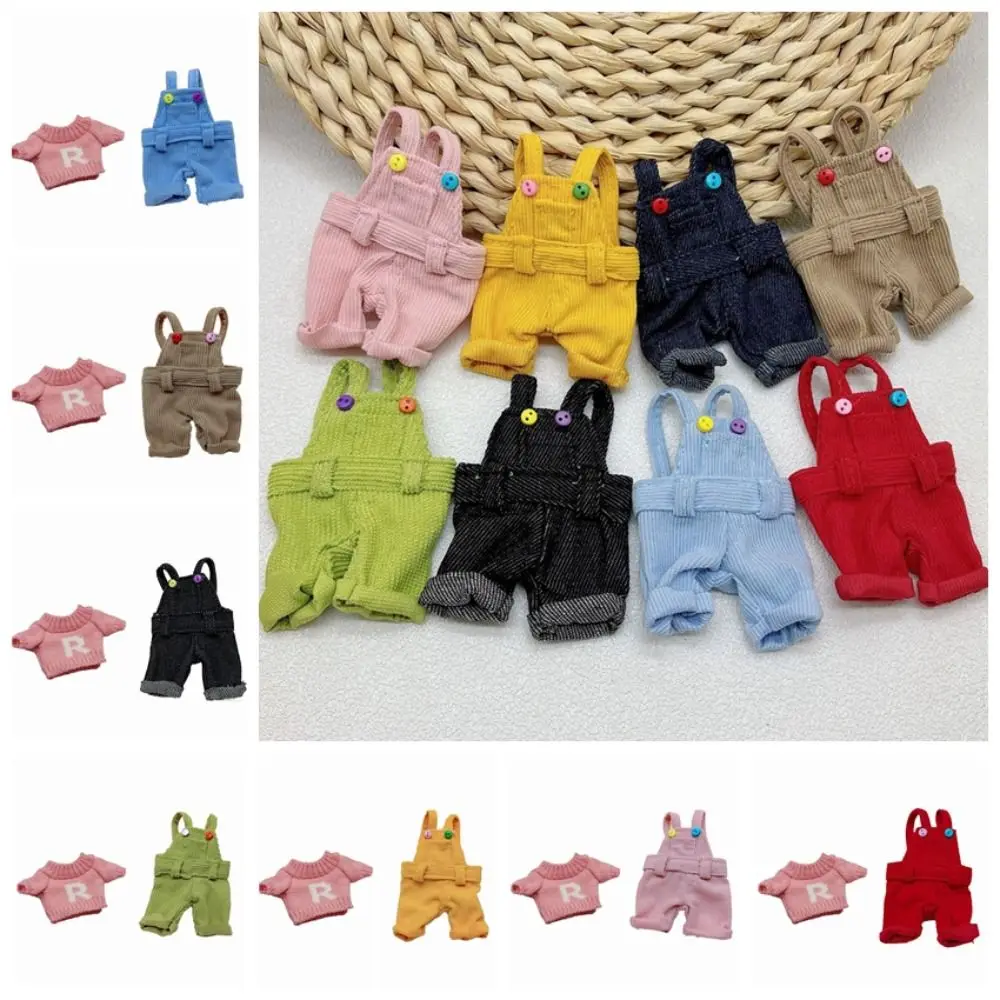 Sweater Cotton Doll Denim Pants Casual Wears Playing House Cotton Doll Clothes Dress Up Outfit Plush Doll Overalls 20cm Doll