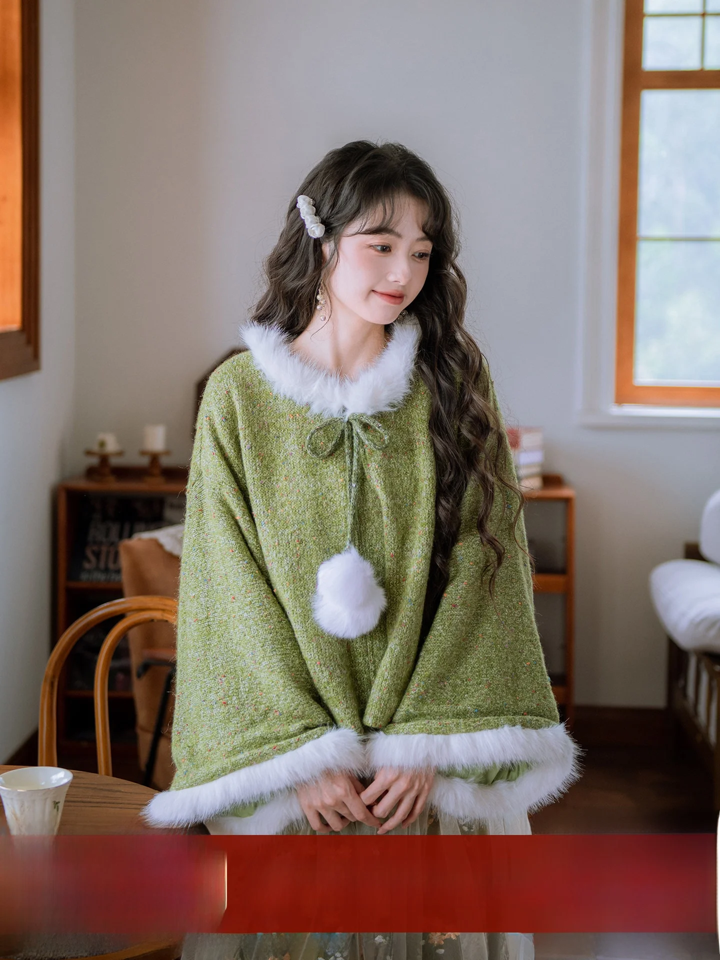 

Loose Fit Knitted Jaet Women's Autumn Winter New Chinese Sle Embroidered Lace Skirt f-length Outerwear Coat