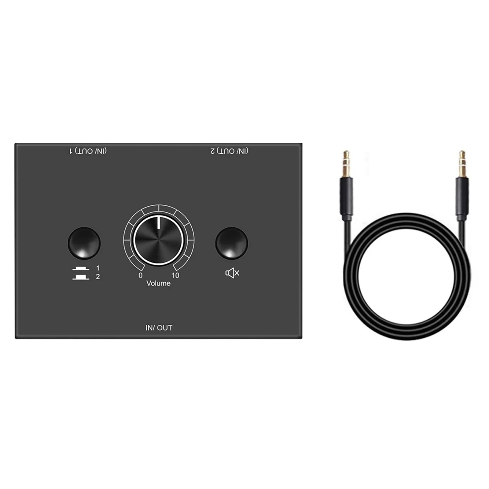 Amplificatore stereo con commutazione audio bidirezionale plug&play 2 in 1 uscita / 1 in 2 uscite da 3,5 mm