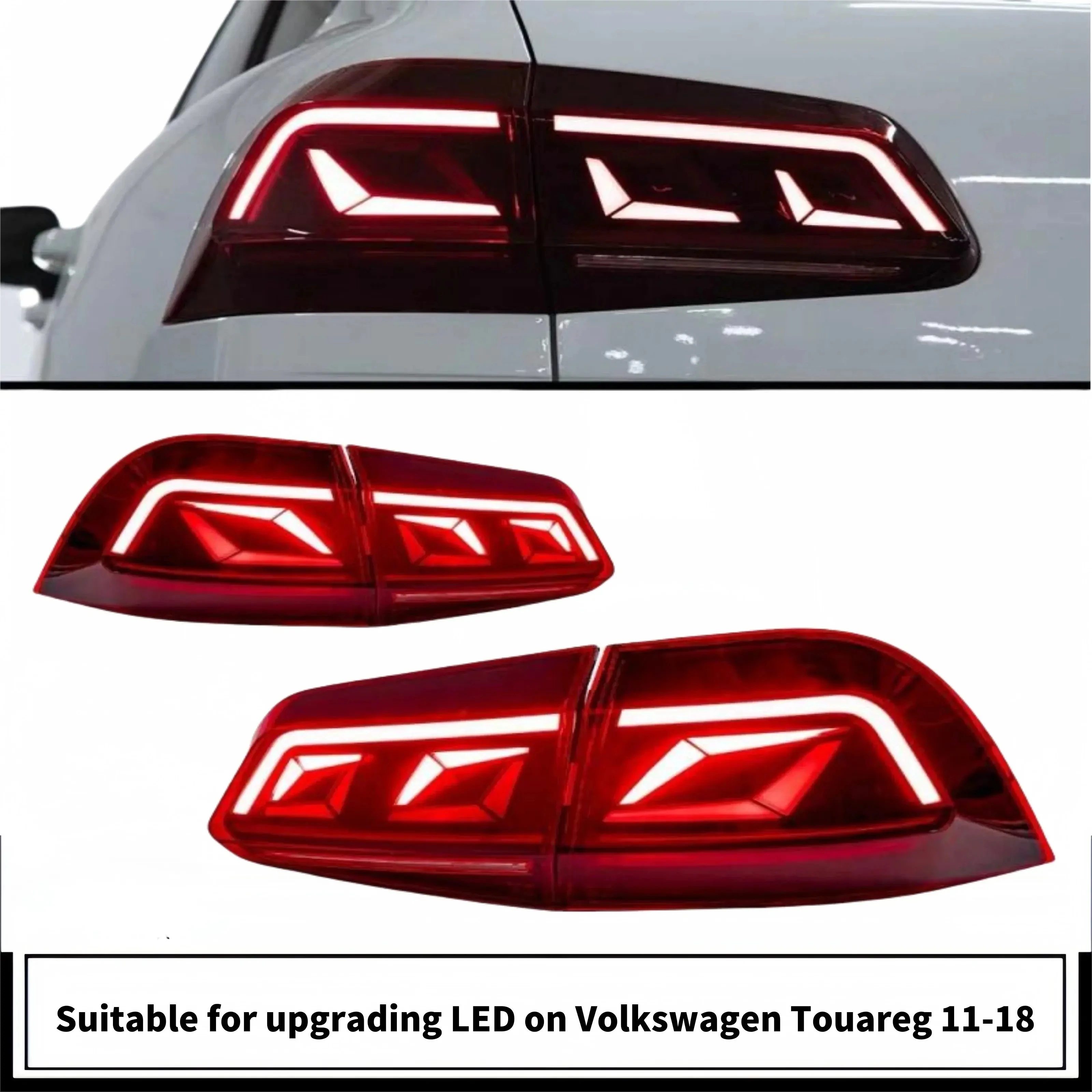 

Задние фонари для Volkswagen VW Touareg 2011-2018, задний фонарь, автомобильный Стайлинг, ДХО, динамический сигнал поворота, задние автомобильные аксессуары
