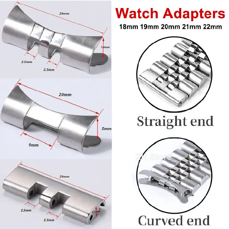 18/19/20/21/22mmStainlessSteelStrapConnectorsforOysterJubileeCurvedFlatEndLinkforSeikoSKX007SKX009BandAdapter-AliExpress1511