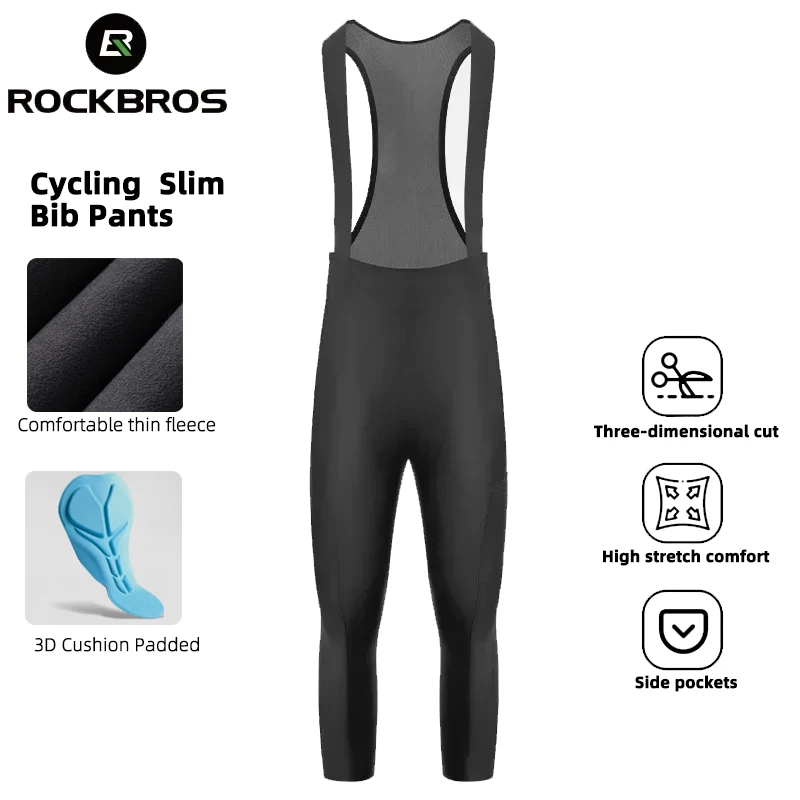 

ROCKBROS зимние термовелосипедные брюки-комбинезоны, дышащие длинные брюки с 3D подушкой, мягкие брюки для шоссейного велосипеда, колготки-комбинезоны, флисовые велосипедные брюки