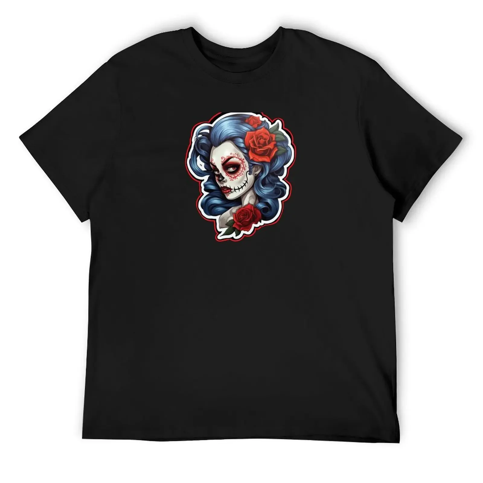 

Sugar Skull Rockabilly T-Shirt animal prinfor boys graphic tee shirt hippie clothes summer top t shirt men 100℅ cotton