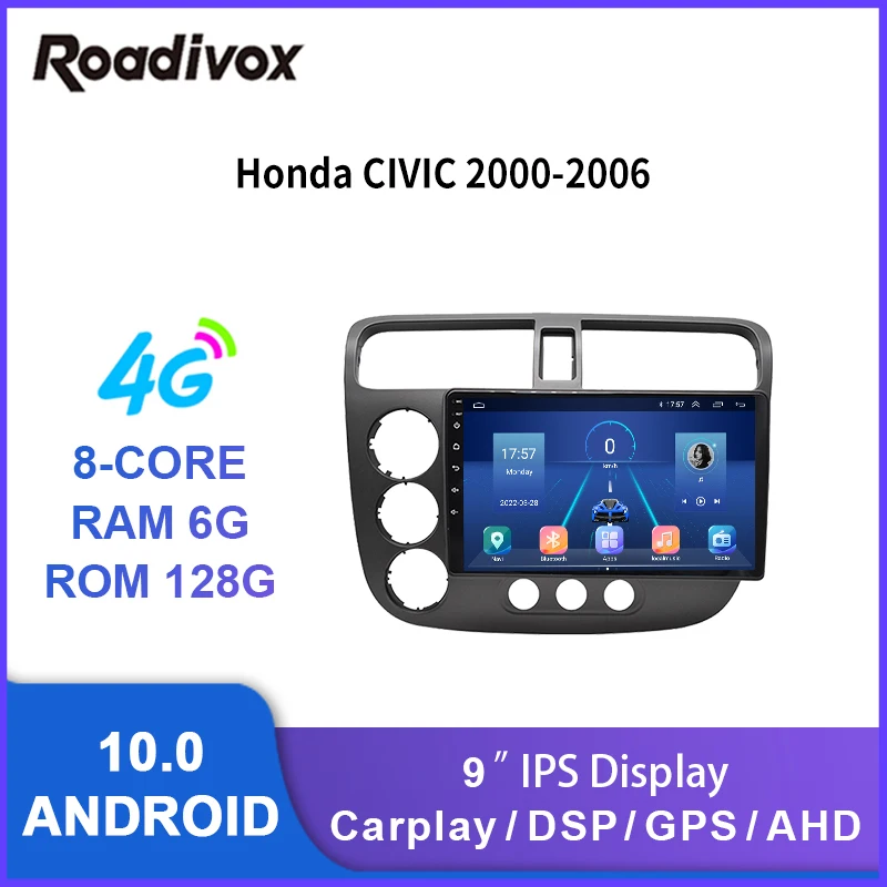 

9" android 10.0 car radio for Honda CIVIC 2000-2006 video gps navigation player multimedia autoradio stereo head unit