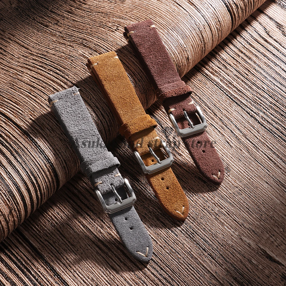 14mm 16mm 18mm 19mm 21mm 20mm 22mm Straps Suede Watch Bands Quick Release Soft Calfskin Watchstrap Universal Women Men Bracelets image 2