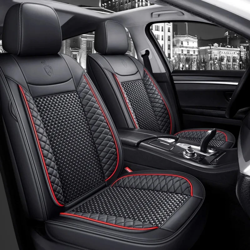 Full Set Car Seat Covers Premium Leather and ice silk Universal For Honda Fit 2 Jazz II 2008 2009 2010 2011 2012 2013 2014 2015 view 4