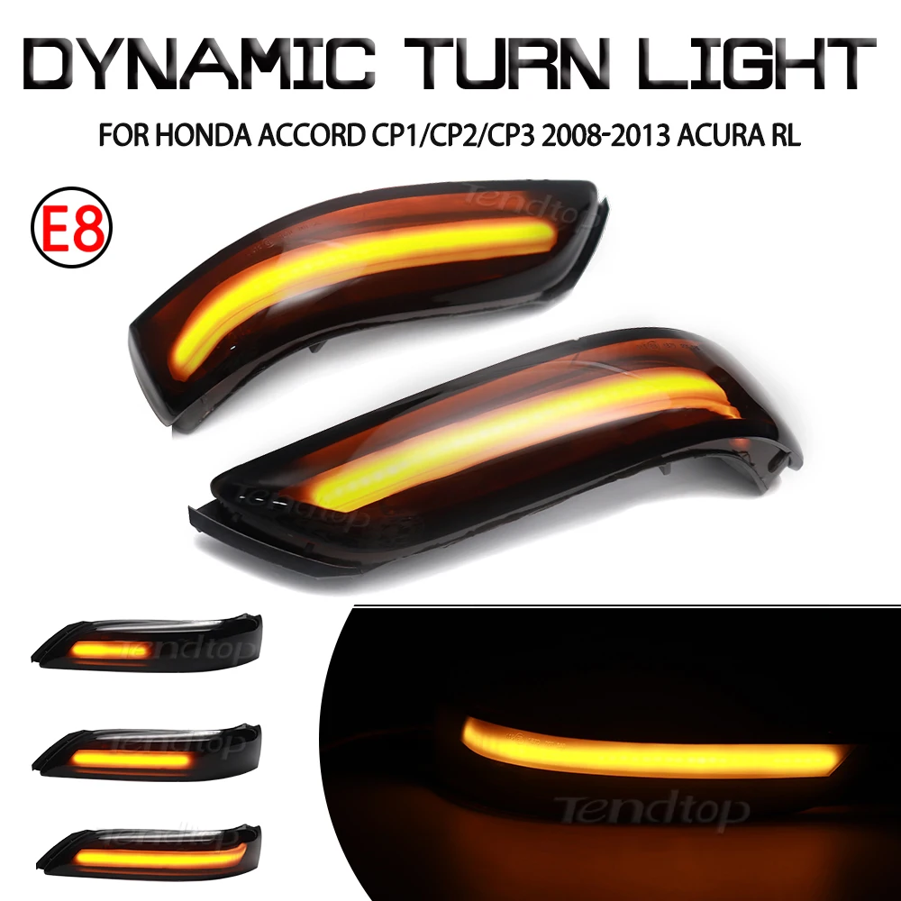 2X LED Dynamic Turn Signal Light Side Repeater Blinkers Lamp For Honda Accord CP1/CP2/CP3 2008-2013 Acura RL (KB1/2) 2006-2009