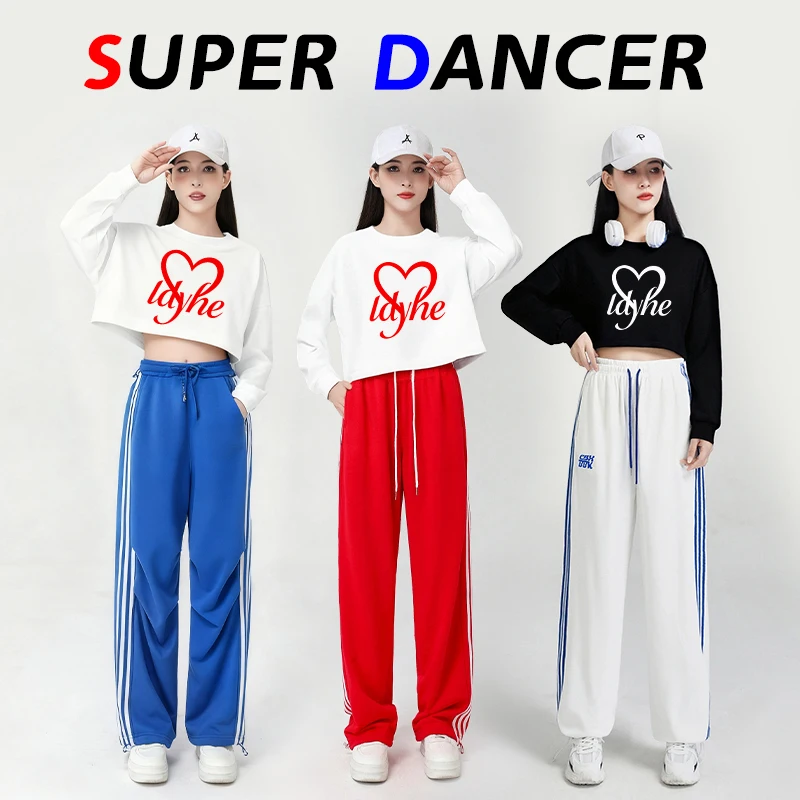 

Комплект спортивной одежды для квадратных танцев Fall Faion, длинные широкие брюки из чистого хлопка, комплект из двух предметов для аэробики, женская одежда