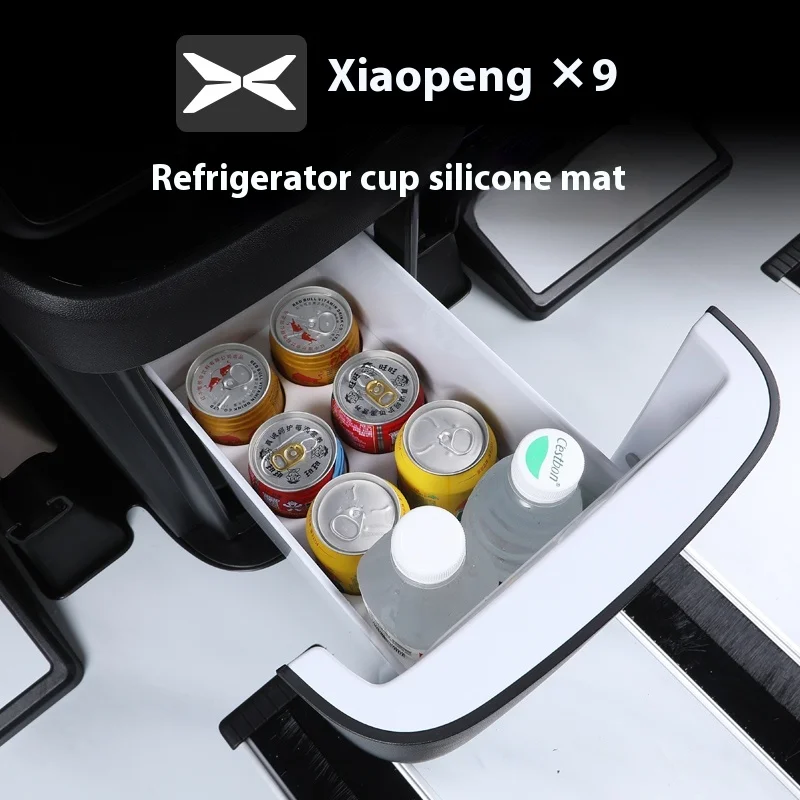 

Для XPeng X9 Xiaopeng X9 крепежная сетка для холодильника, противоскользящая защита, силиконовая стойка, коврик для чашки с водой, внутренняя модификация