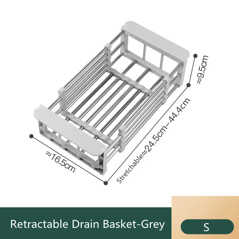 Sink Drain Stand Stainless Steel Rugged Fruit Vegetable Dishes Chopsticks Kitchen Storage Helper Accessories Drainer Basket