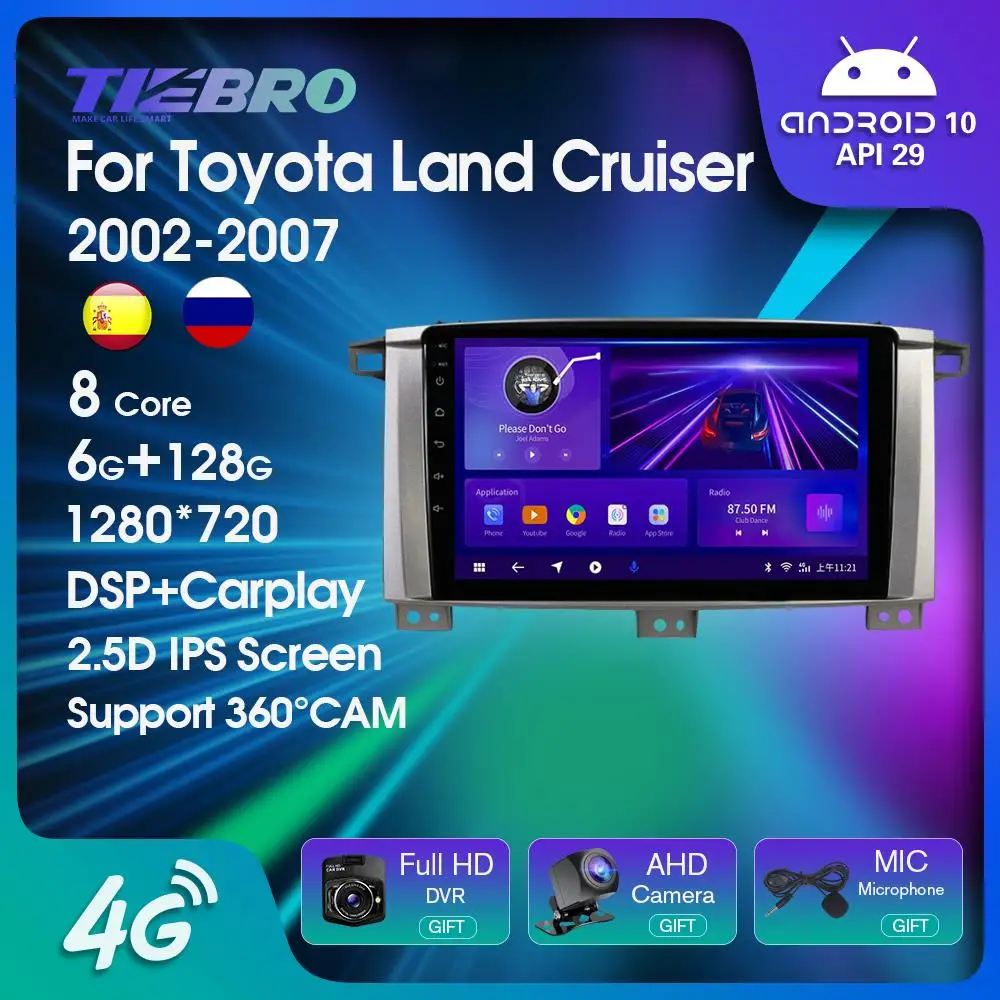 

TIEBRO Car Radio For Toyota Land Cruiser LC 100 MT 2002-2007 Car Stereo Multimedia Video Player Android GPS Navigation Autoradio