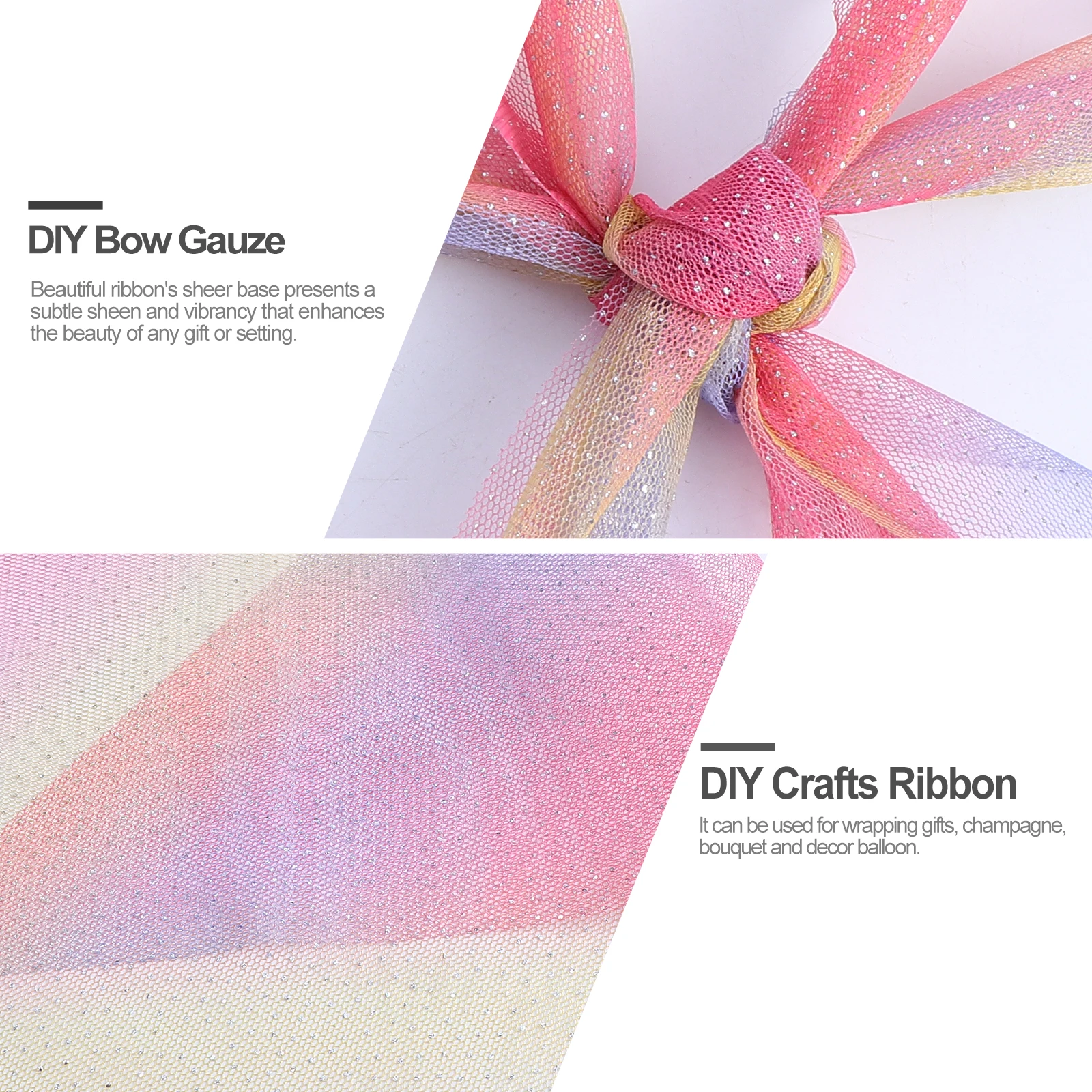 

1 Roll Diy Bowknot Hairpin Gradient Mesh Band For Gift Wrapping Craft Projects Soft Sheer Ribbon Perfect For Bows Flowers