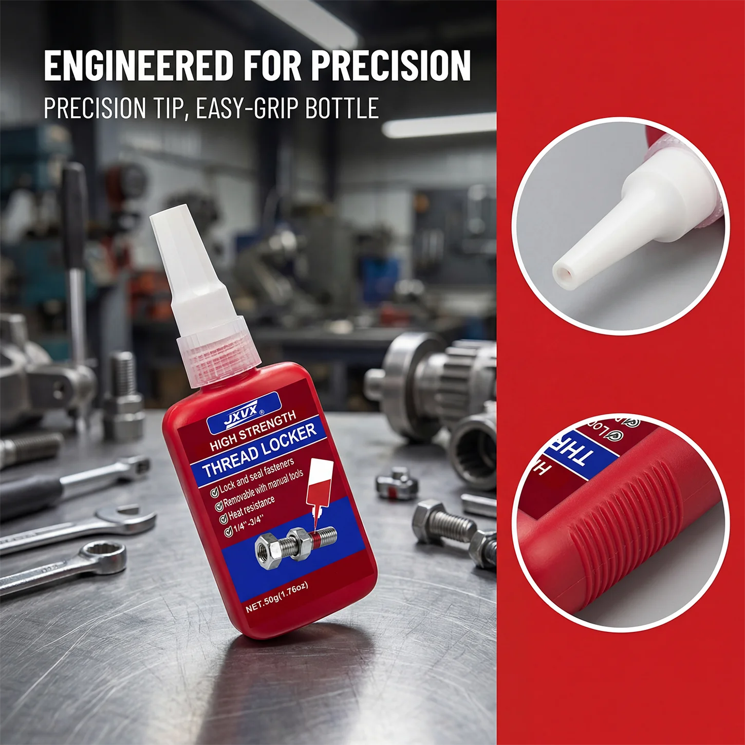 Threadlocker 243-271 - Anaerobic Adhesive (50g) Suitable for metal screws - Medium to high strength anti-loosening, anti-loosening, and leak-proofing