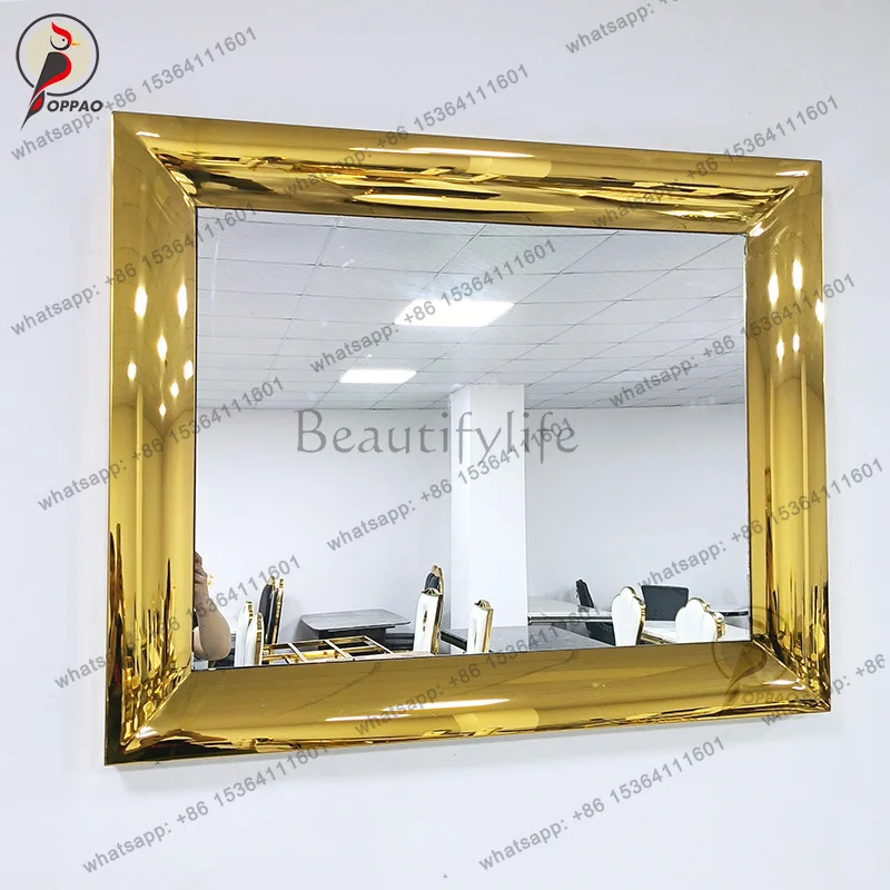 Entrance decoration round wall hanging art wall hanging edge mirror background wall entry mirror